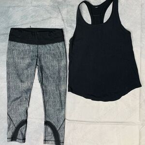 Lululemon Athletica Black and Gray Leggings Performance Wear